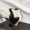 Trendy Punk Motorcycle Style Skeleton Guitar Bag Women's Shoulder Bag Color Contrast Female Crossbody Bag