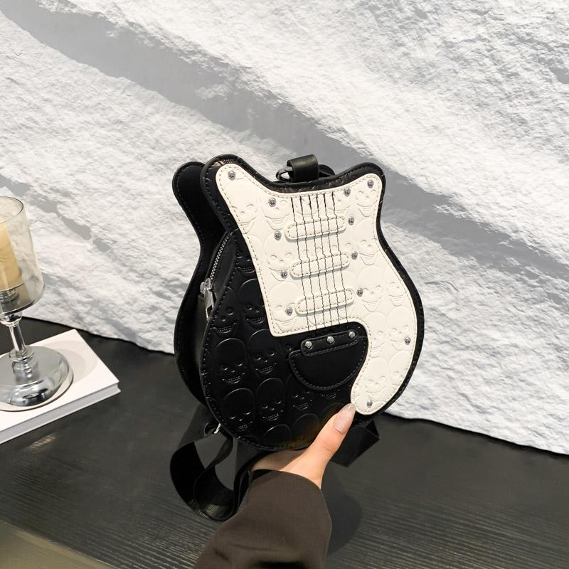 Модная сумка для гитары в стиле панк-байкер, женская сумка через плечо с контрастным цветом