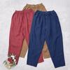 Casual Summer Japanese Elasticated Waistband Harem Pants Solid Color Simple Comfortable Women Cropped Pants