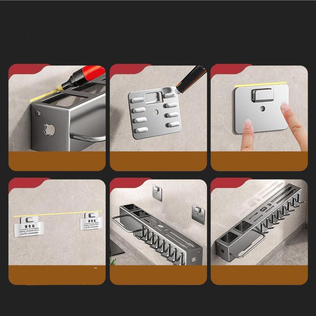 Настенная подставка для ножей для кухни многофункциональная не требующая сверления держатель для ножей и кухонной утвари органайзер для хранения палочек для еды