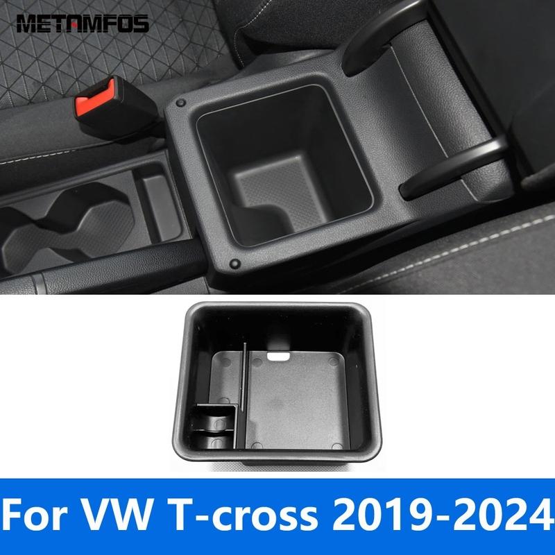For Volkswagen VW T-cross Tcross - 2024 Center Console Armrest Storage Box Pallet Container Holder Tray Organizer