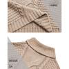High Neck Knitted Shawl Crochet Fried Dough Twists Pattern Women's Loose Pullover Half Sleeved Sweater Casual Thick Warm Knitwear Autumn and Winter