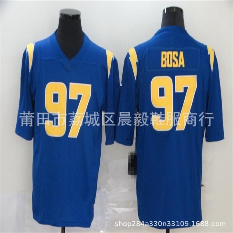 Mens Embroidered Football Jersey LA Chargers Style 13 Allen 30 Ekeler 97 Bosa Rugby Training Game Wear