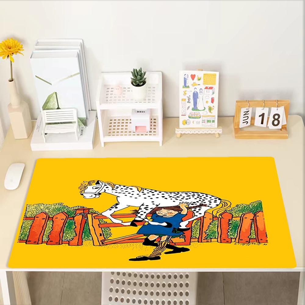 Pippi Longstocking Theme Mouse Pad, Non Slip Rubber Base, Multifunctional Office & Home Decor, Perfect for Workspace Personalization.