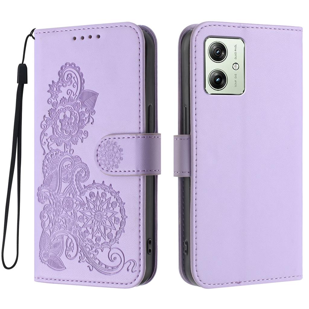 For Motorola Moto G54 Power 5G Phone Cases Mandala Flower Leather Wallet Mobile Cover with Strap