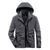 Spring and Autumn Jacket Thin Jacket Men's Outdoor Sports Quick-Drying Casual Breathable Large Size Jacket Men's Removable Cap
