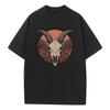 Cotton Baggy T Shirt Goat Skull Crazy Graphic Tees Dropped Shoulder Vintage Unisex Tops Oversize T Shirts Breathable Print