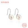 Линдон стерлингового серебра 925 пробы синтетический жемчуг серьги серьги-капли для женщин подарки на свадьбу
