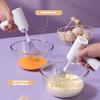 Electric Egg Beater Mixer 3-Speed Control Interchangeable Stirring Rods Cordless Handheld Milk Whisk Portable Kitchen Tool for Whisking Cream Butter