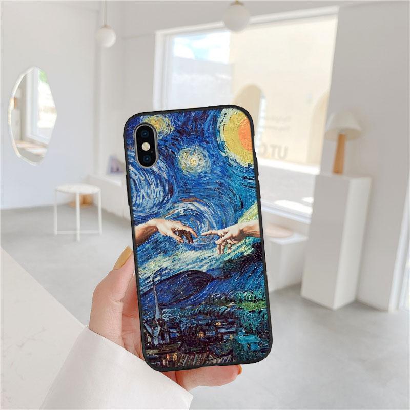 AQ98 Starry Night Van Gogh Painting Soft Shell Phone Case for Redmi Note 13 14 Pro+ Plus A3 A3X 13X 13C 13R 14S 14C 14R