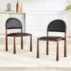 Set of 2 Modern Dining Chairs, Upholstered Chair with Semi-Circular Backrest, PU Leather & Metal Legs, Chairs Only Included, No Table, 80cm High
