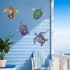 Metal Sea Animal Wall Decoration Colorful Turtle Fish Seahorse Crab