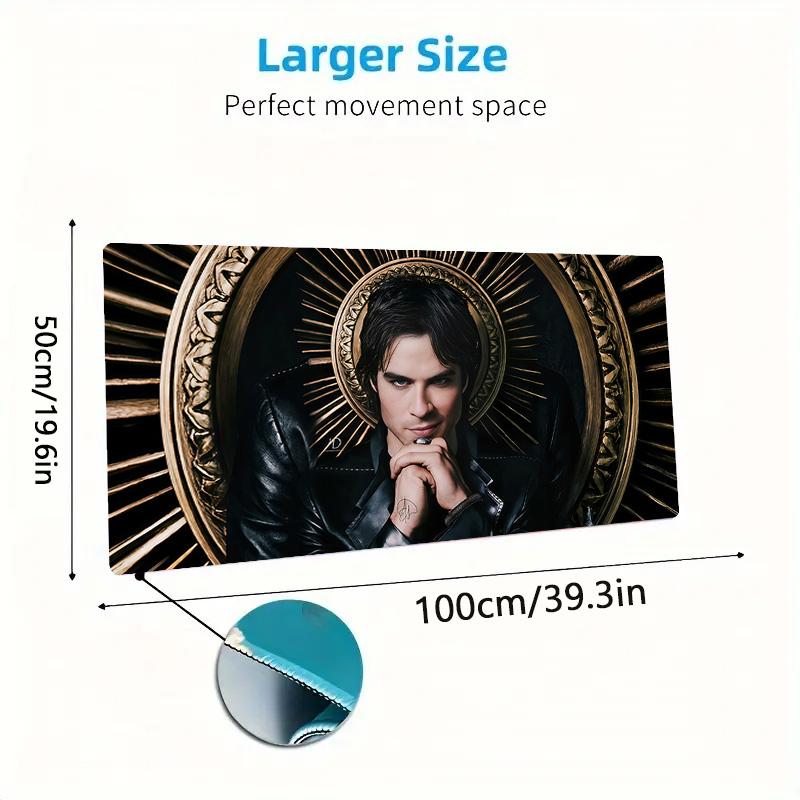 Большой коврик для мыши Damon Salvatore Большой игровой коврик для стола Нескользящий Большой коврик для мыши для ноутбука и планшета XXL Коврик Игровой коврик для мини-ПК С заблокированным краем