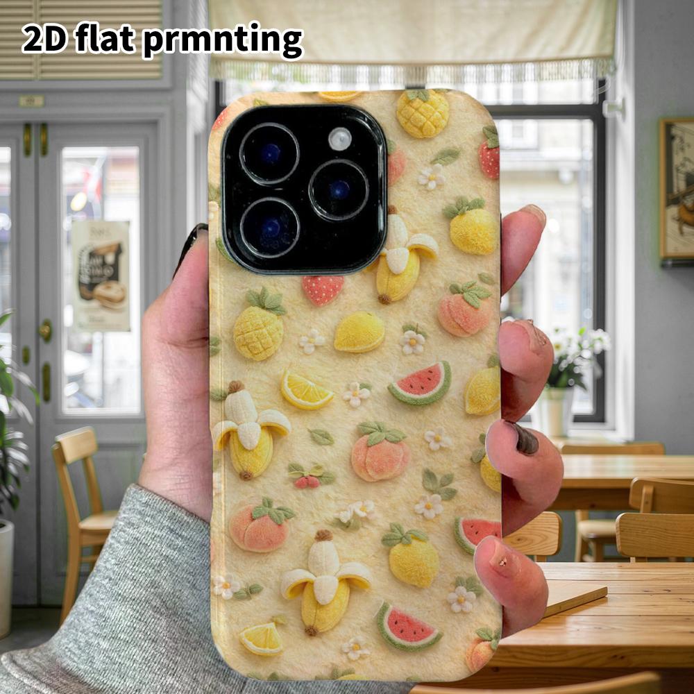 Чехол для телефона: 2D плоский, подходит для защитного чехла iPhone 18, 17, 16, 15, 14, 13, 12Pro, фруктовый узор, идеальный подарок на Рождество и Хэллоуин