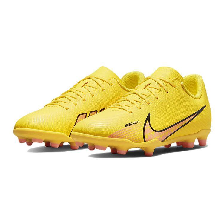 Nike Кроссовки Mercurial Vapor 15 Club FG MG GS Lucent Pack для детей, желтые, желто-зеленые, сияющие, закатные DJ5958-780