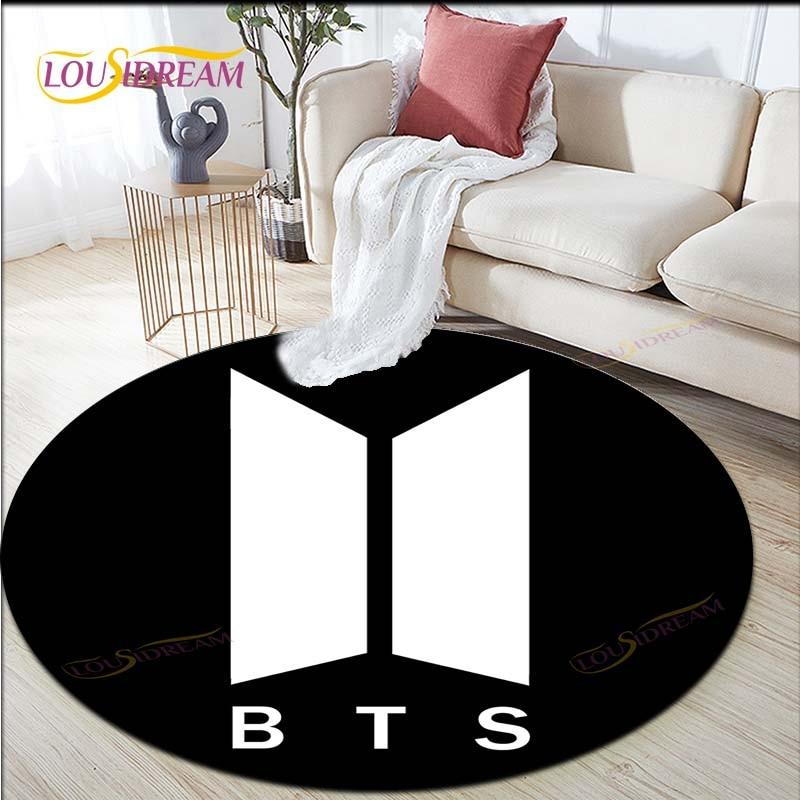 Новейший детский ковер с принтом K-pop Bangtan Boys, ковер для гостиной, круглый ковер BTS, напольный коврик, фланелевый противоскользящий коврик