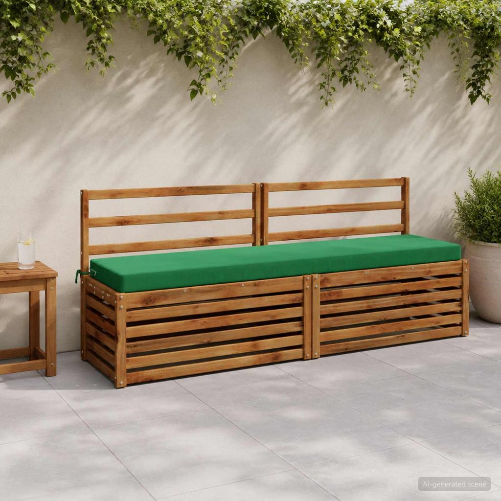 Bench Cushion SOEST 100percent Polyester Green 200 x 40 x 8 cm