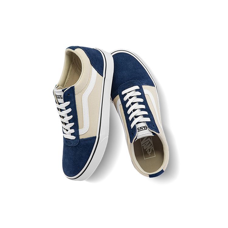 Vans Ward Холщовые Повседневные Модные Низкие Кеды для Скейтбординга Унисекс Кроссовки Синие Коричневые VN0A5HTS80M