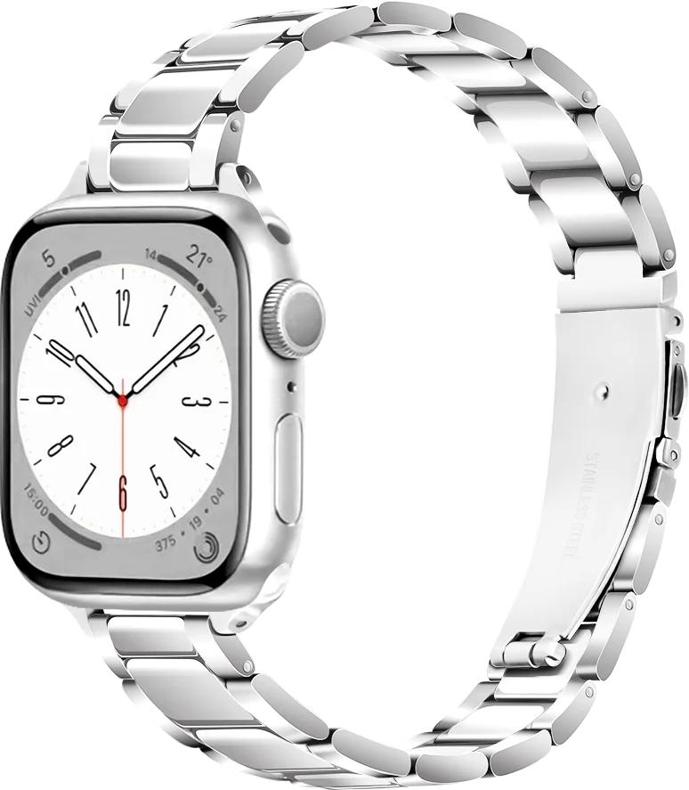 Тонкий металлический ремешок для Apple Watch 10 9 8 7 41 мм 45 мм 42 мм 46 мм Женский браслет из нержавеющей стали iWatch Ultra 49 мм 6 5 4 3 SE2 Ремешок