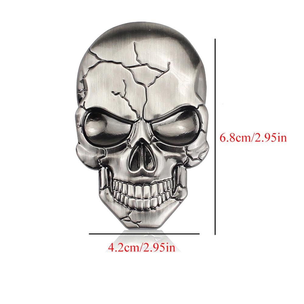 3D Car Sticker Premium Warrior Metal Car Side Fender Rear Trunk Skull Emblem Badge Decal for Any Vehicle Truck Car Motorcycle RV