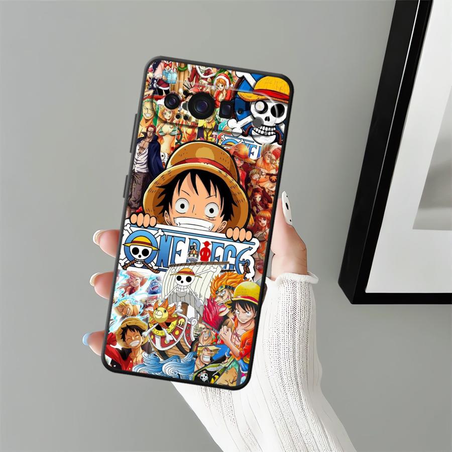 Ones Pieces Poster Black Soft Shell Case for Google Pixel 7a 10 9 Pro XL 6 7 8 Pro 9a 6a 8a