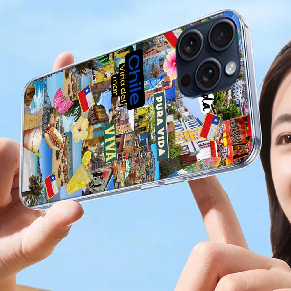 Чилийский городской пейзаж Арт Прозрачный чехол для телефона Для Iphone 17 Air 16 Pro Max 15 Pro 14 Plus 17E 16E 11 13 12 Mini Чехлы Funda