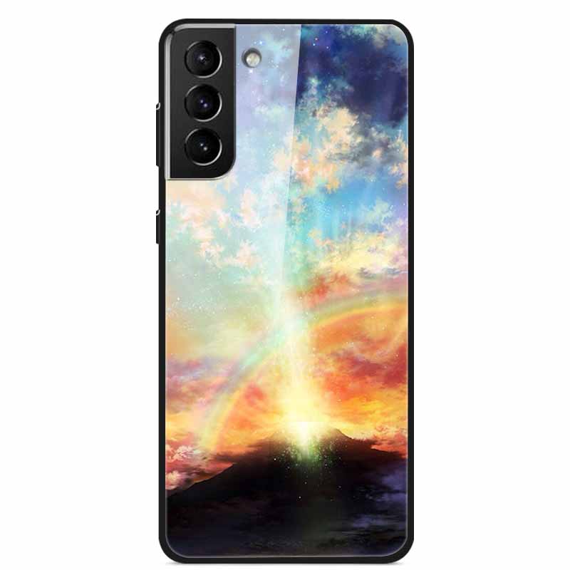 Чехлы для телефона Samsung Galaxy S21 FE 5G Закаленное стекло Жесткая задняя крышка из поликарбоната Для Samsung S21 Plus S 21 Ultra 5G Чехол S21FE S21+