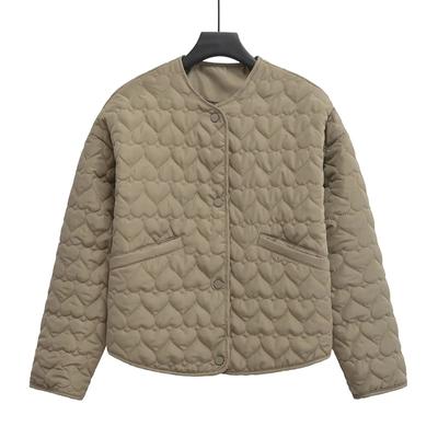 Женские пальто зимние однотонные парки осенние стеганые куртки с сердечками длинные рукава стеганые куртки женские легкие утепленные верхние одежды