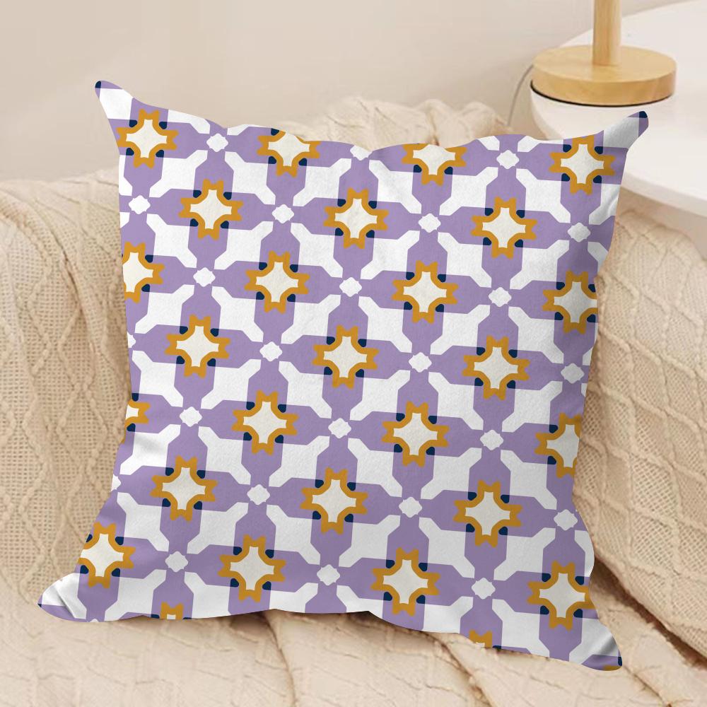 Abstract Houndstooth Pattern Cushion Cover Pillowcase Ultra Soft Skin Friendly Fabric Cloud Like Comfort Concealed Zipper