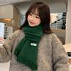 Scarf women's new high-end warm thickened soft knitted scarf winter ankela red student versatile