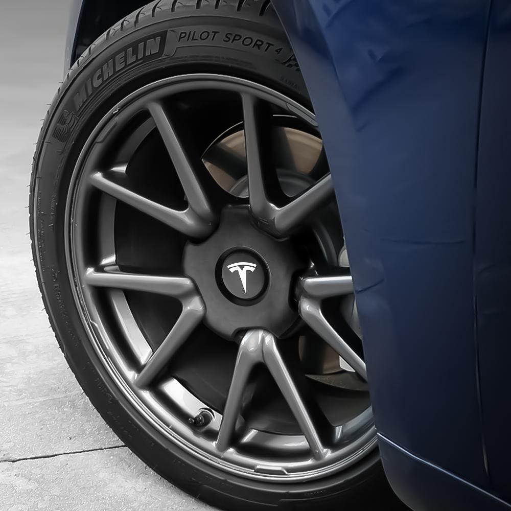 4Pcs Car Wheel Center Covers Decoration Sticker ABS Auto Hub Caps Emblem Replacement 180mm For Tesla 3 X S Y Original Hubcaps