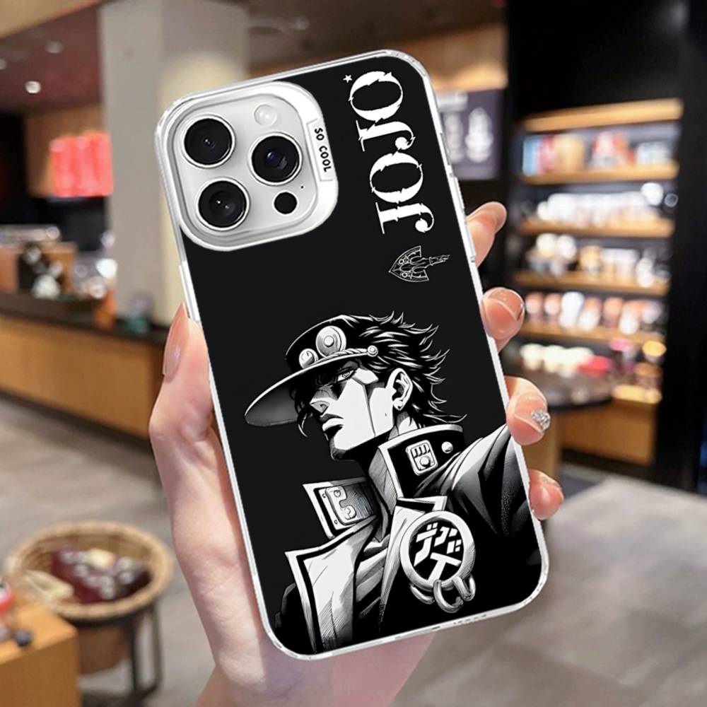 Чехол для телефона Anime J-JoJo Classic B-Bizarre A-Adventure Для IPhone 17 16 15 14 11 12 13 Pro Max Plus Pro Цветной Серебристый Чехол
