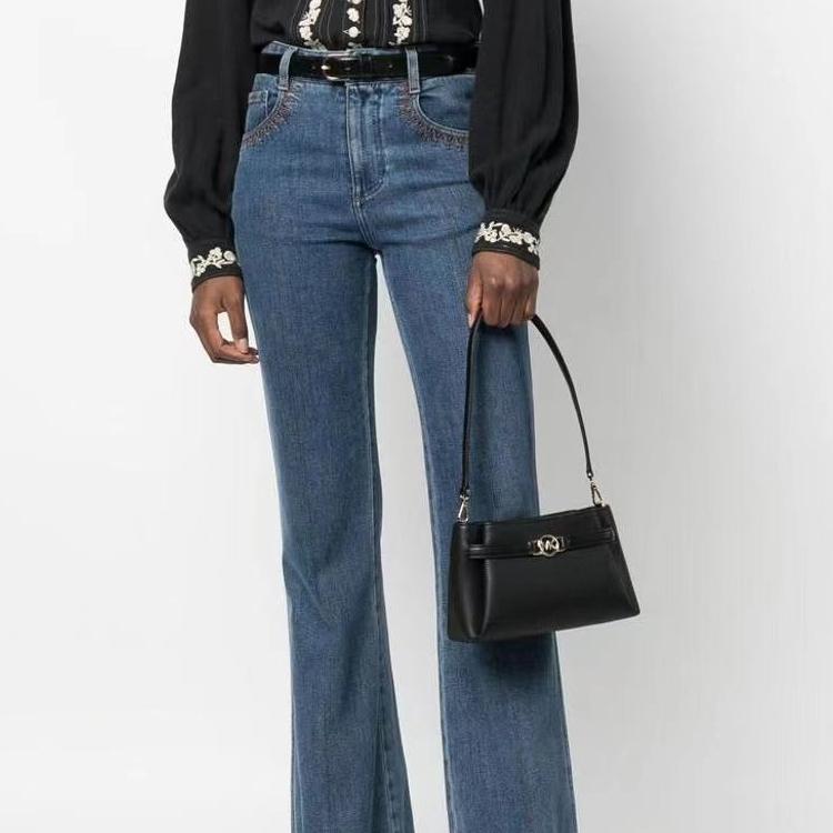 Michael Kors Classic Commuter Zipper Closure Leather Underarm Bag Baguette Shoulder Bag Small Women bags Black 32F2GAQC1L-001