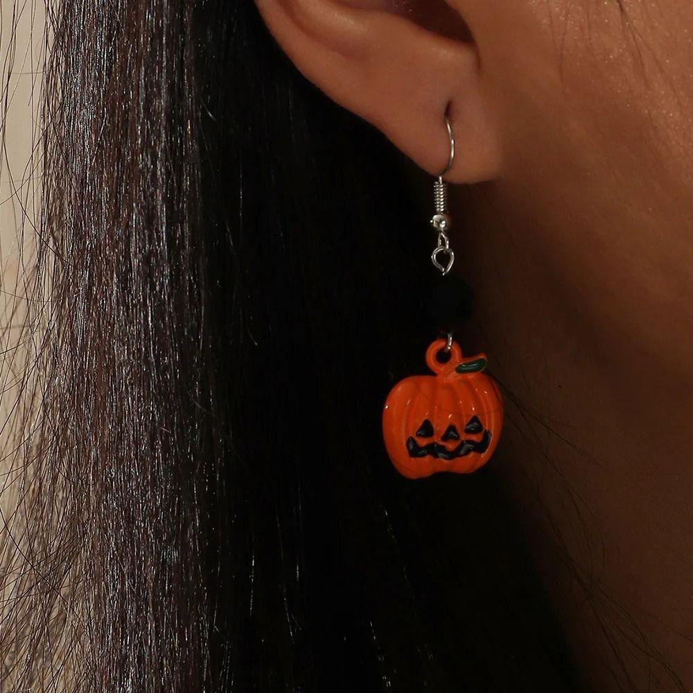 Trendy Pumpkin Pendants Earrings Dripping Oil Jewelry set Halloween Jewelry Accessories