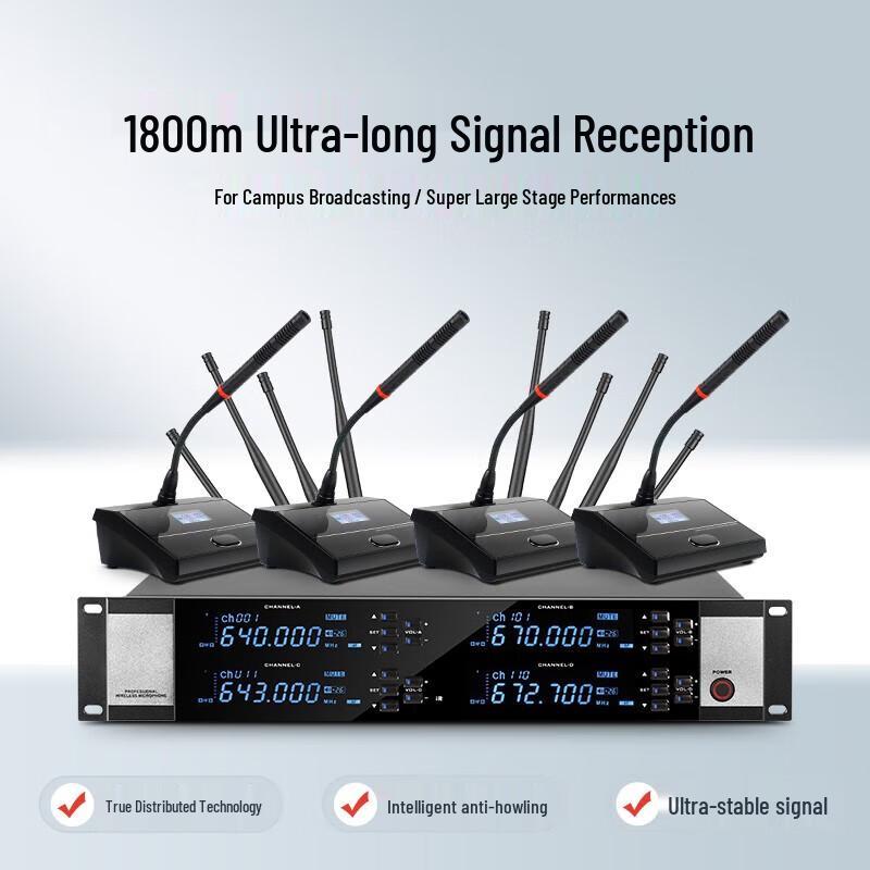 HC-WX204E Профессиональная беспроводная 4-канальная система микрофонов на гибкой стойке True Diversity (Китайская версия)