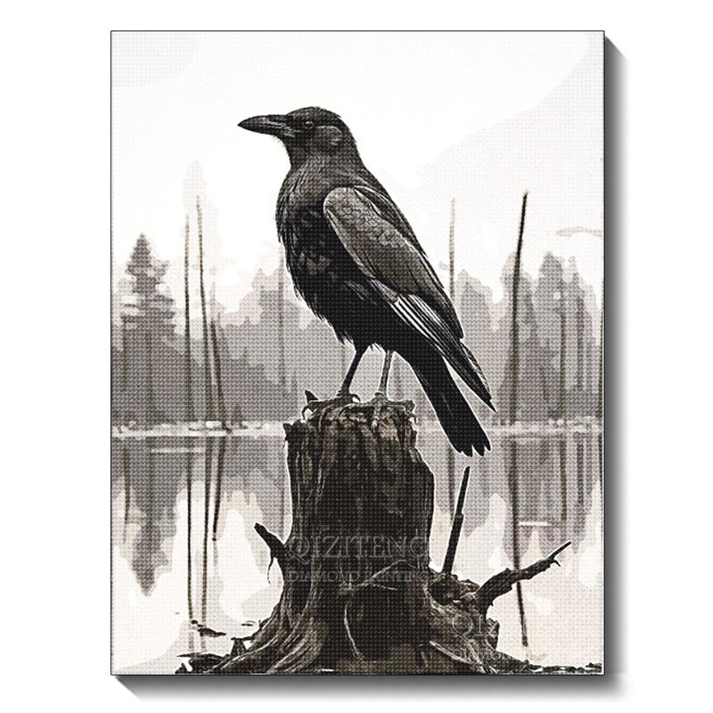 Черно-белая картина с изображением животных, алмазная живопись, собака, 5D, полная алмазная мозаика, вышивка крестом, набор для украшения дома своими руками