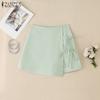 ZANZEA Women Summer Elastic Waist Casual Lace Up Shorts