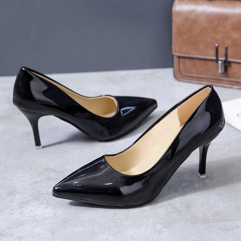 Fashion 2025 NEW 8cm Thin Heels Pumps Women Stiletto-heel Dress Women Shoes Wedding Official Leisure Shoes Plus Big Size 44