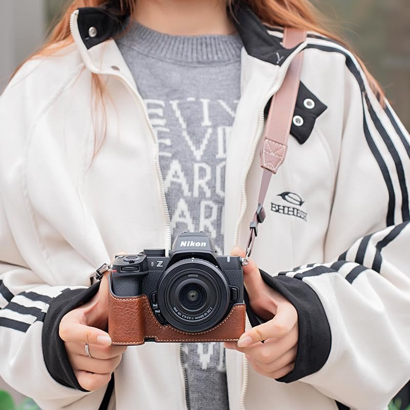 ITARUKEN Получехол для Nikon Специальный чехол для камеры для Z50 ПУ с отверстием для штатива и плечевым ремнем Черный Z50II, II, Чехол, Кожаный, Защитный, Ремешок,