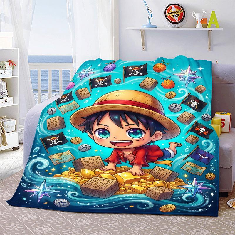 One Piece Soft Flannel Blanket Plush Warm Lightweight Throw for Sofa Bed Couch Cozy Winter Travel Decor Gift -QJY