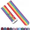 Korean Style Rainbow Canvas Nylon Watch Strap (18/20/22/24mm) for Apple Watch