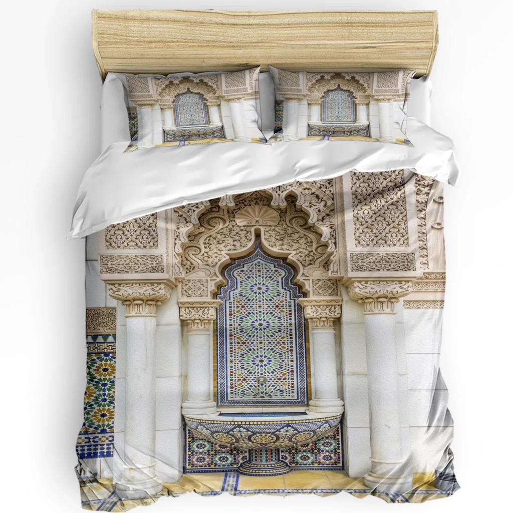 Moroccan Tiles Colorful Arabesque 3pcs Bedding Set For Bedroom Double Bed Home Textile Duvet Cover Quilt Cover Pillowcase