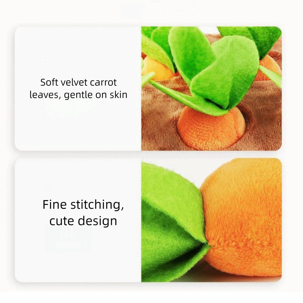 Plush Carrot Dog Toys 6/8 Hole Interactive Training Toys Mental Stimulation