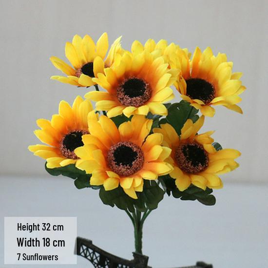 Silk Fake Flower Bouquet for Living Room or Dining Table Decor - Plastic Dried Flower Bonsai Ornaments