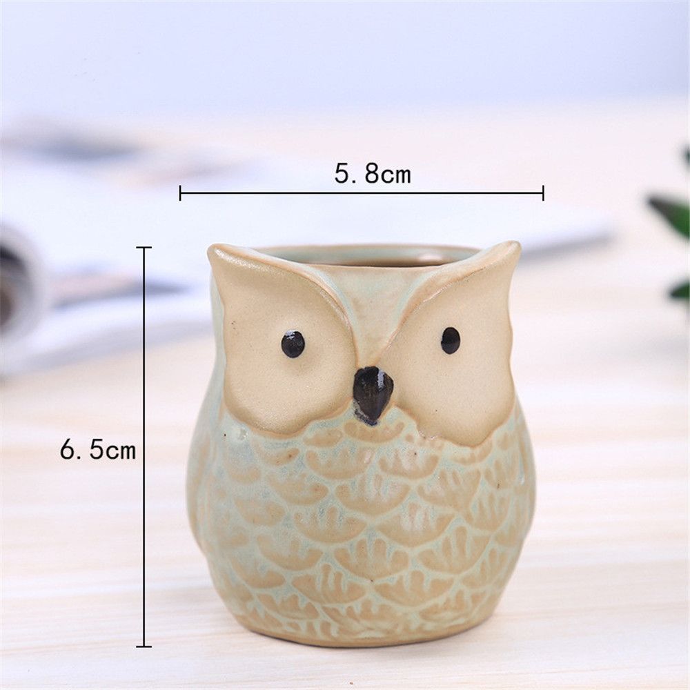 New Indoor Owl Shape Succulent Pot Mini Ceramic Flower Pot