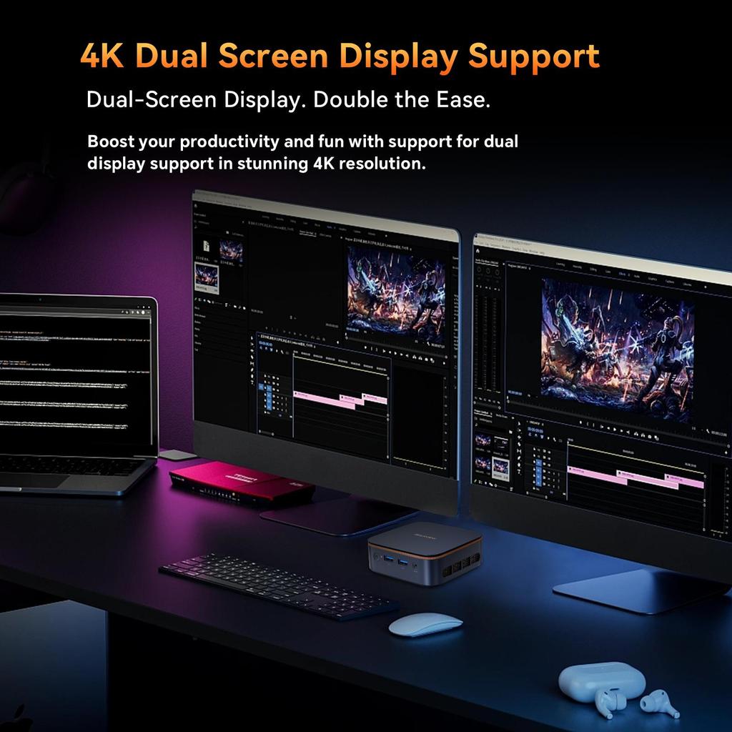 Blackview Мини-ПК 16 ГБ ОЗУ DDR4 512 ГБ SSD-накопитель 4K HDMI Выход MP20 3300U AMD Ryzen 3 Windows 11 Pro