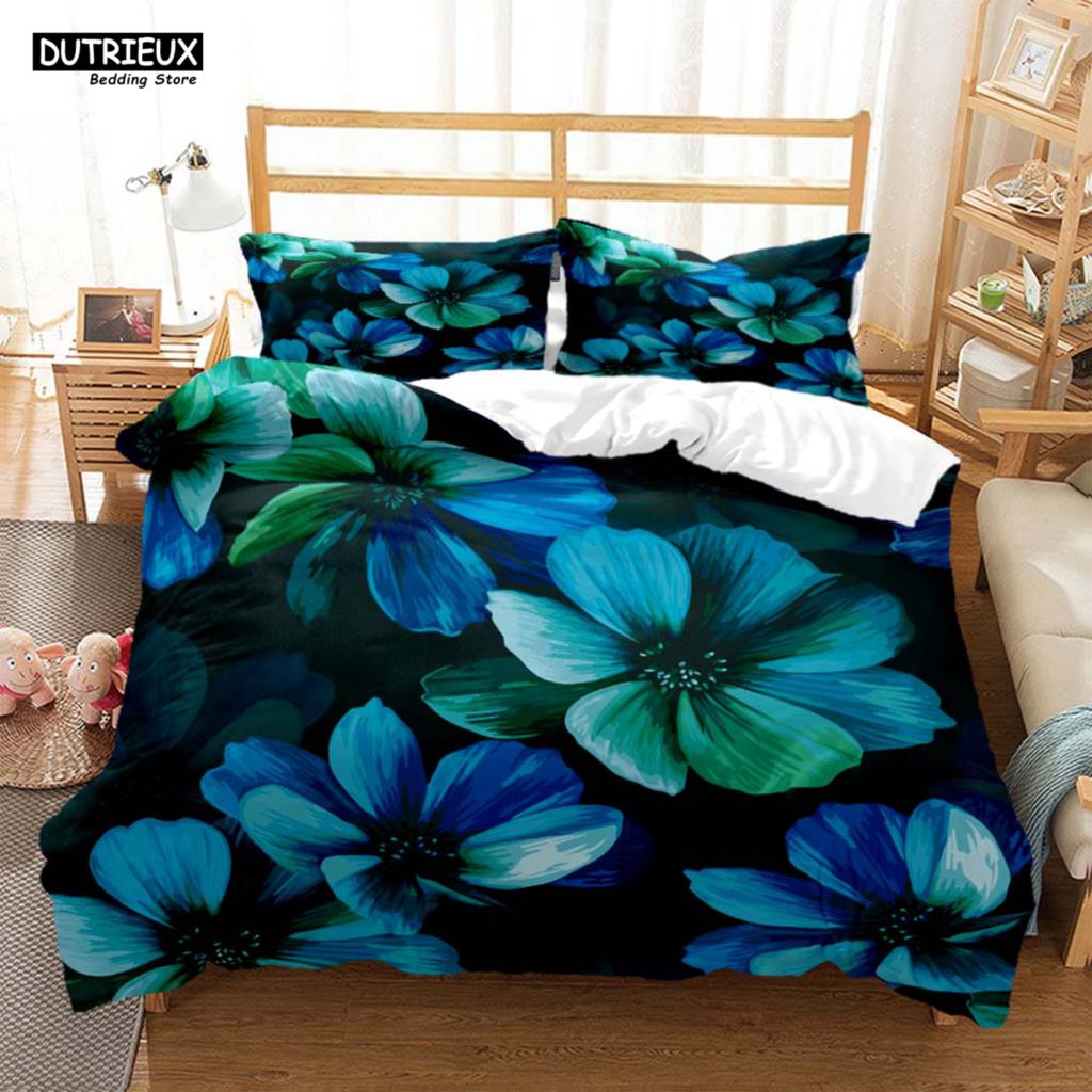 Comforter The Flower Pattern Is Simple And Fresh Soft And Comfortable Customizable Comforter Bedding Sets Bedding Set Luxury