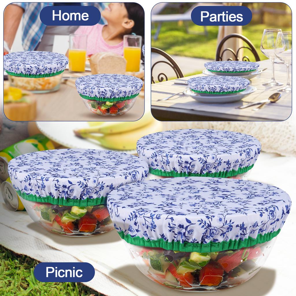 3 шт. чехлы для мисок из хлопчатобумажной ткани, кухонная эластичная пищевая пленка, сохраняющая свежесть, чехлы для мисок, контейнер для хранения, многоразовые