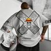 Мужская футболка с винтажным принтом черепа из One Piece, оверсайз, уличный стиль, летняя, хлопковая, с коротким рукавом, повседневная, модная одежда в стиле Y2K