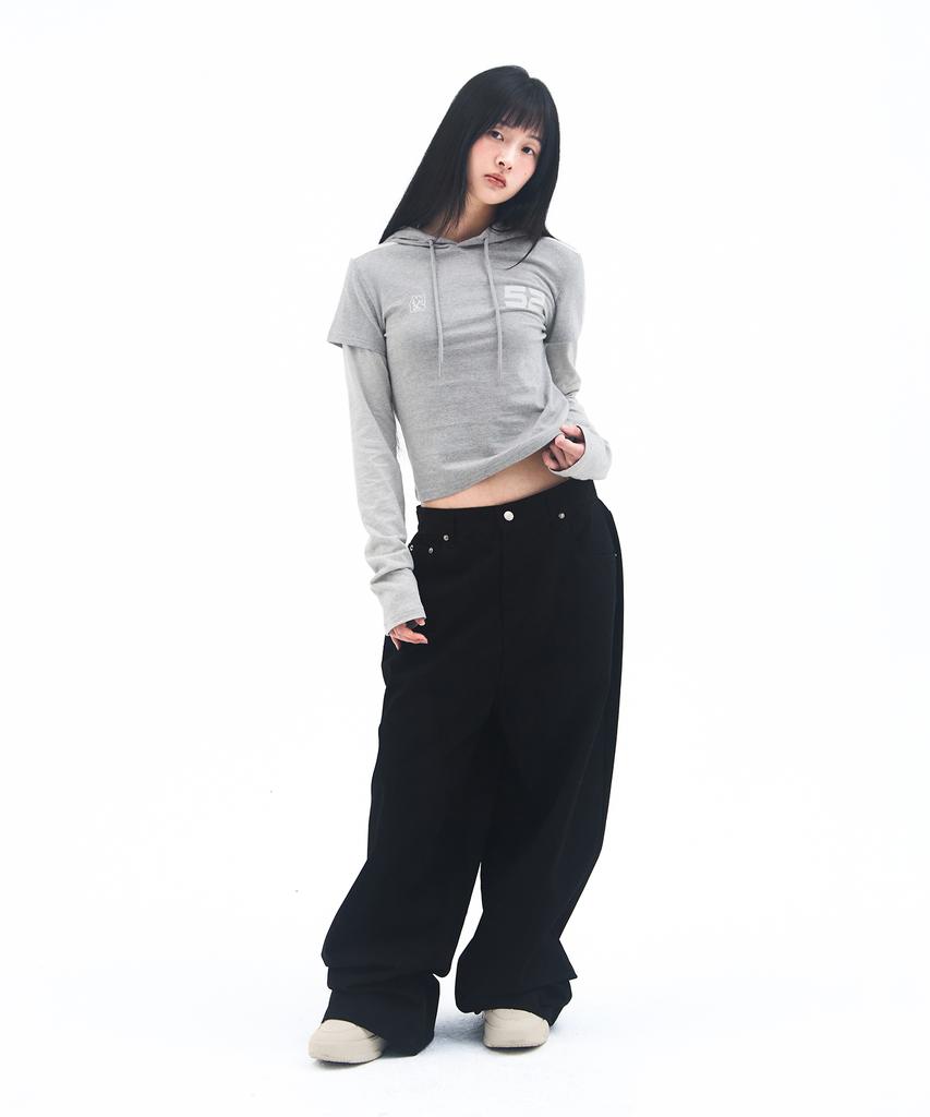AMES-WORLDWIDE Overfit Cotton Pants Black
